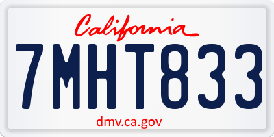 CA license plate 7MHT833