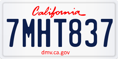 CA license plate 7MHT837