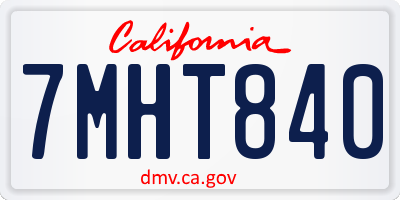 CA license plate 7MHT840