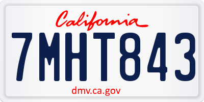 CA license plate 7MHT843