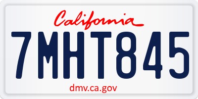 CA license plate 7MHT845