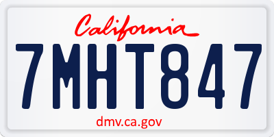 CA license plate 7MHT847