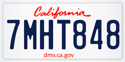 CA license plate 7MHT848