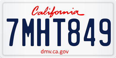 CA license plate 7MHT849