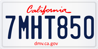 CA license plate 7MHT850