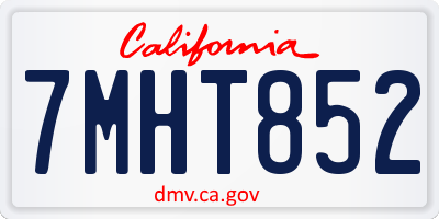 CA license plate 7MHT852