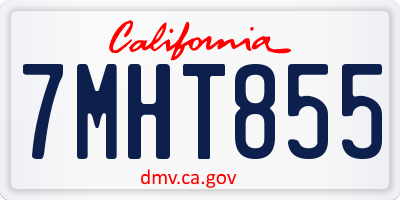 CA license plate 7MHT855