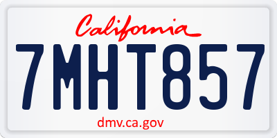 CA license plate 7MHT857