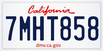 CA license plate 7MHT858