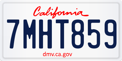 CA license plate 7MHT859