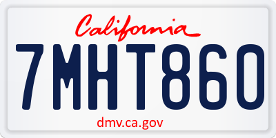 CA license plate 7MHT860