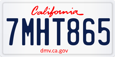 CA license plate 7MHT865