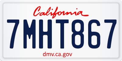 CA license plate 7MHT867