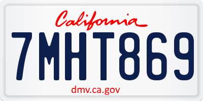 CA license plate 7MHT869