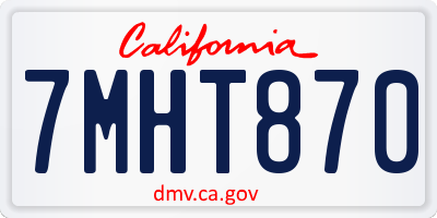 CA license plate 7MHT870