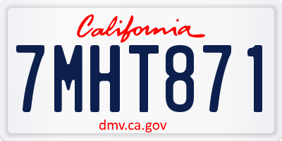 CA license plate 7MHT871