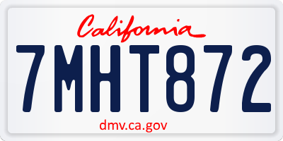 CA license plate 7MHT872