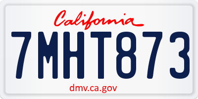 CA license plate 7MHT873