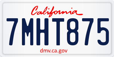 CA license plate 7MHT875