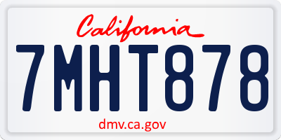 CA license plate 7MHT878