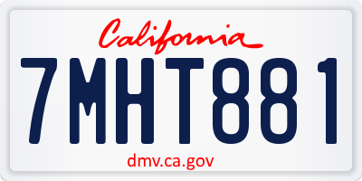 CA license plate 7MHT881