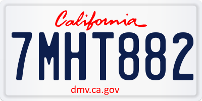 CA license plate 7MHT882