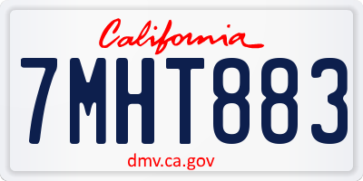 CA license plate 7MHT883