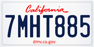 CA license plate 7MHT885