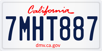 CA license plate 7MHT887
