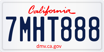 CA license plate 7MHT888