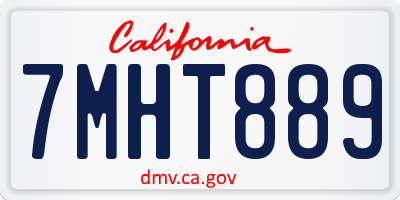 CA license plate 7MHT889