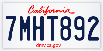 CA license plate 7MHT892