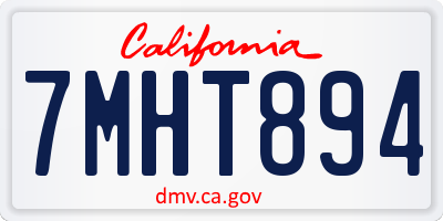 CA license plate 7MHT894