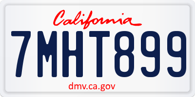 CA license plate 7MHT899