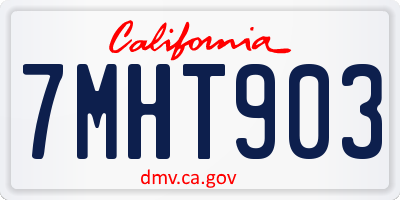 CA license plate 7MHT903