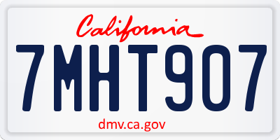 CA license plate 7MHT907