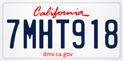 CA license plate 7MHT918