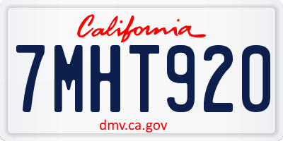 CA license plate 7MHT920