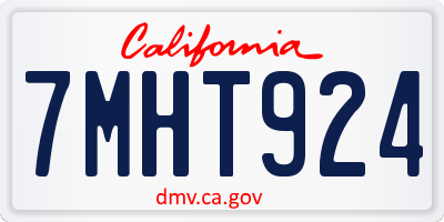 CA license plate 7MHT924