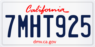 CA license plate 7MHT925