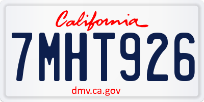 CA license plate 7MHT926