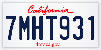 CA license plate 7MHT931