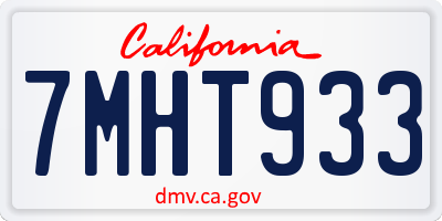 CA license plate 7MHT933