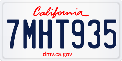 CA license plate 7MHT935