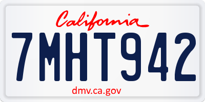 CA license plate 7MHT942