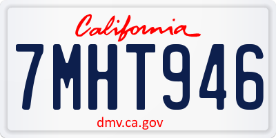 CA license plate 7MHT946