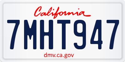 CA license plate 7MHT947