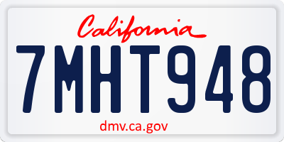CA license plate 7MHT948