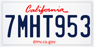 CA license plate 7MHT953