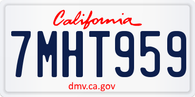 CA license plate 7MHT959